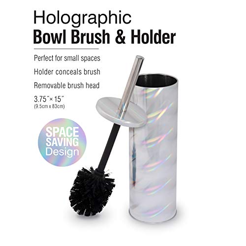 Image of Bath Bliss Holographic Bowl Holder, Bathroom Cleaning, Strong Durable Bristle, Scrubs Hard to Reach Places Toilet-Brushes, 1 Pack