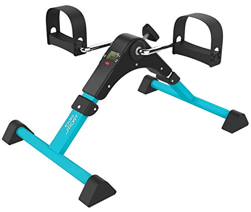Aduro Sport Foldable Pedal Exerciser, Stationary Under Desk Exercise Equipment for Arm/Leg/Foot Peddler Exercise (Teal/Black)