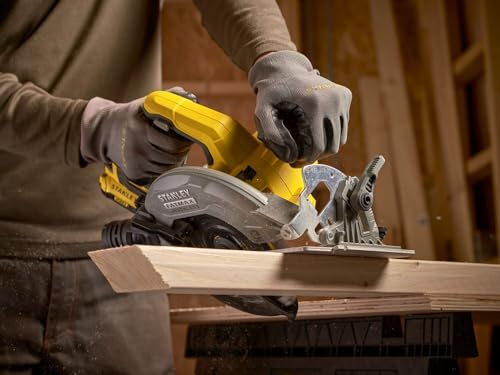 Stanley Serra Circular para Madeira 185mm, Ferramenta com Bateria 2Ah SB202, com Carregador Bivolt e