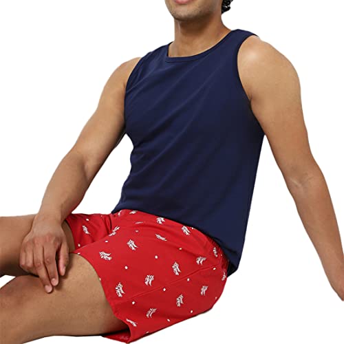 Image of Bewakoof Men's Solid 100% Cotton Vest - Regular Fit, Round Neck, Sleeveless