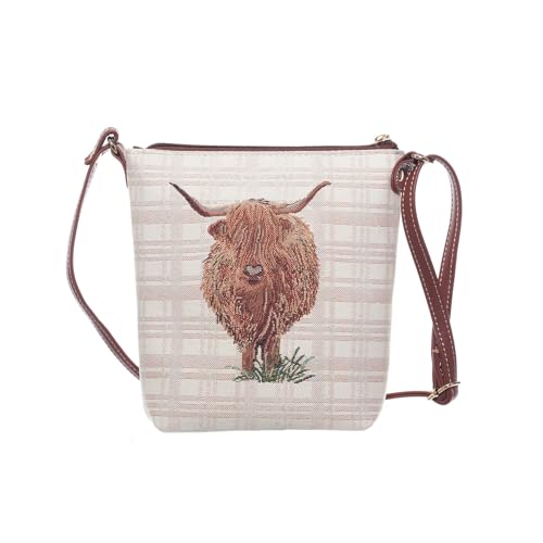 Sac à bandoulière Highland Cow compact pour en finir avec les sacs lourds