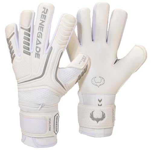 Renegade GK Vulcan Whiteout Goalie Gloves with Fingersaves | 3.5+3mm Hyper Grip & 4mm Duratek...
