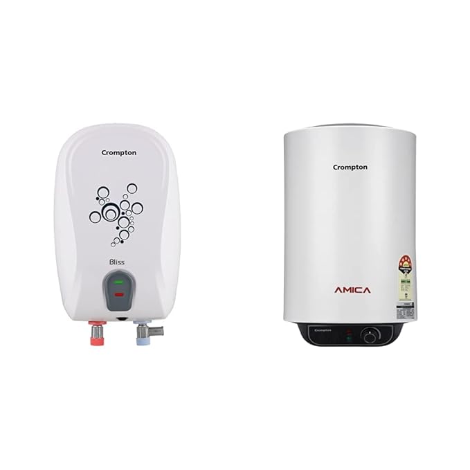Buy Crompton Bliss 3Litre Instant Water Heater (White) & Amica ASWH