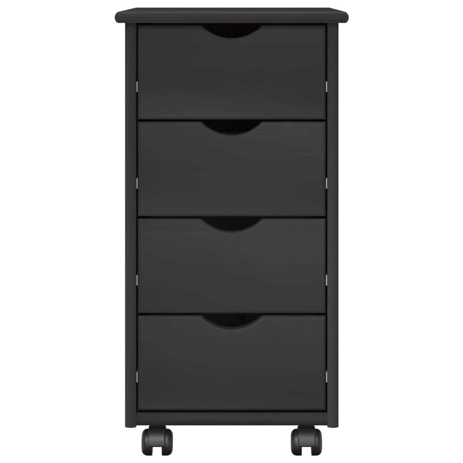 Cabinet à roulettes 34 x 39 x 65,5 cm Bois de Pin Massif Gris