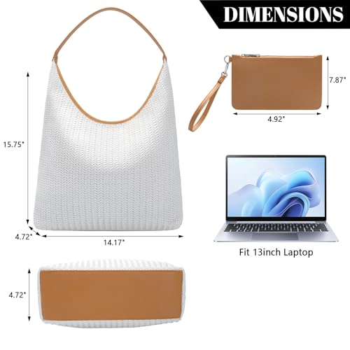 Bolso Tote Tejido Trenzado Para Mujer miniatura 3