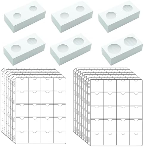 300 PCS Cardboard Coin Flips with 15 Sheets Coin Pocket Pages, 6 ...