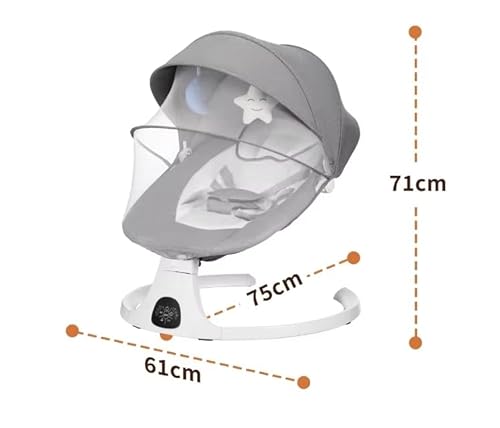 Cadeira de Balanço Musical Bluetooth para Bebê até 18kg Multmaxx (Cinza)