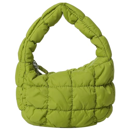Image of Quilted MINI Handbag and Purses Women Puffer Nylon Hobo Cotton Padded Purse Work Travel Lightweight