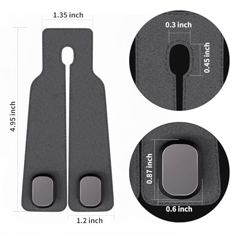 BiYiQi Headrest Hooks for Car, Seat Back Storage Hook Leather Alloy Car Purse Hook, Car Seat Storage Hanger, Car Hooks for Purses, Bags, Handbags,(2 Pack),Gray — view 2