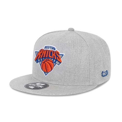 Ultra Game Men's NBA Official Twill Snap Back Ultimate Baseball Cap Hat, New York Knicks, Heather Gray, One Size