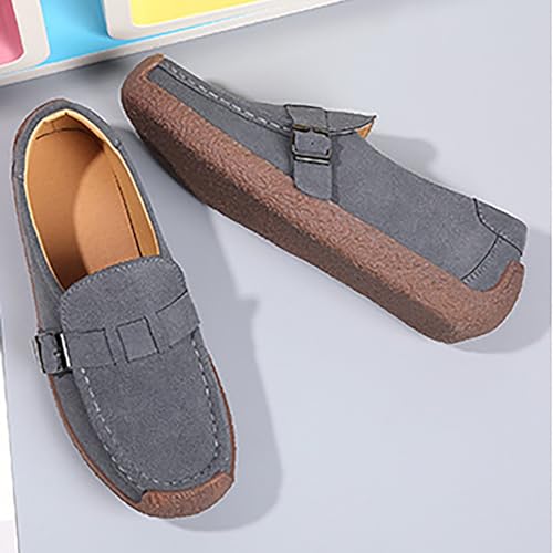 Mocassin femme confortable en gris taille 41 chaussure souple de loisirs