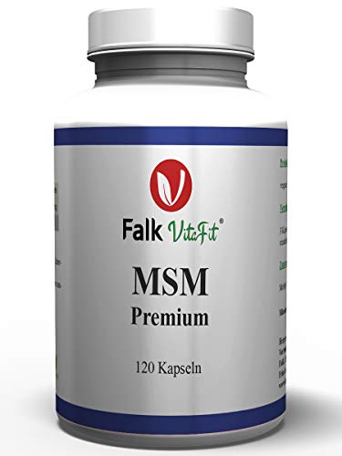 Falk VitaFit MSM Premium | Kristalle aus organischem Schwefel I 1600mg Tagesdosis I Naturprodukt mit 99,9% Reinheit I 120 Kapseln Cover