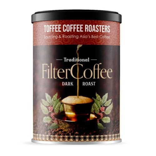 Toffee Coffee Roasters | Pack of 2 x 200gm (400gms) South Indian Filter Coffee | As Seen On Shark Tank | Specialty Blend | Traditional Dark Roast Signature Filter Coffee