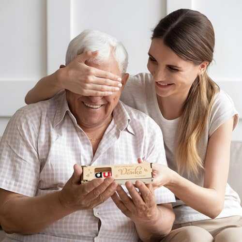 BOFUNX Du hast ein dickes Danke verdient - Holz Geschenkbox für Schokolade Verpackung Danke Geschenke Danke Geschenkbox Geschenkideen für Mama Papa Lehrer Erzieherin Kita Kollegen Freund