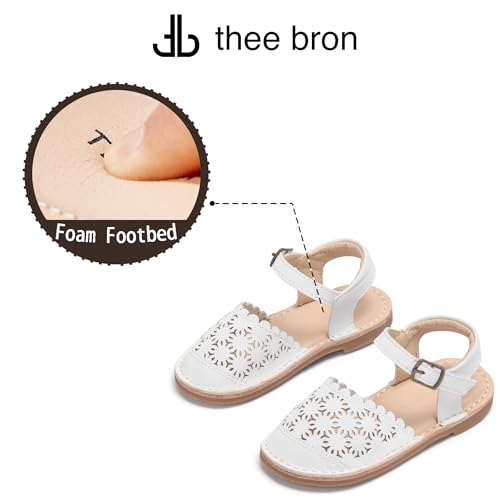 Image of THEE BRON Toddler Floral Cutout Closed Toe Sandals for Girls Breathable Summer Shoes