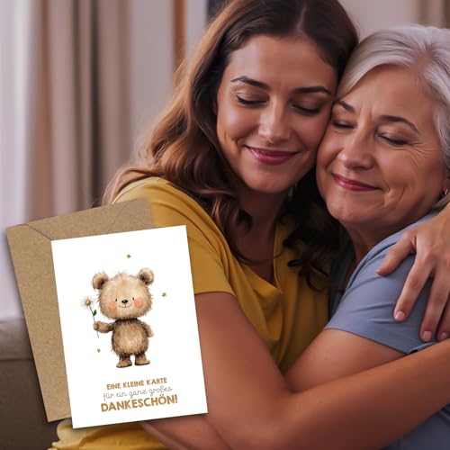 Koko&Lora: Vielen Dank - zuckersüße Grußkarte mit Umschlag - Dankeskarte • Kleine Karte für ein großes Dankeschön - Danksagung, Danke