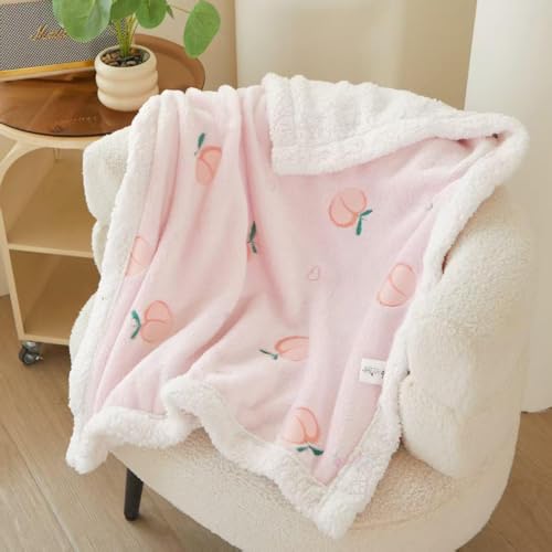 Image of Butterthief Cozy Super Soft Warm Double Layered Sherpa Swaddle Blanket for Newborn Babies All Seasons Wrapper Sheet for Infant Baby Boys & Girls (70x100 cm, 0-2 Years) (Pink)