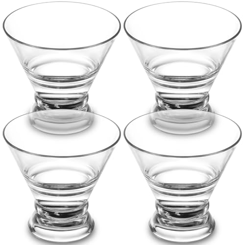 ZLHETWT Martini Cup Set, Clear Cocktail Cup, Stemless Martini Cup, Bar Cocktail Cup, Margarita Cup, Transparent Multifunction Margarita Cup for Bar Martini Evening Parties Birthdays (Glossy)