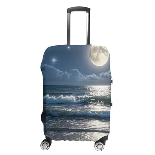 Night Ocean Printed Luggage Cover Protector, Fits 18-32 Inch Luggage