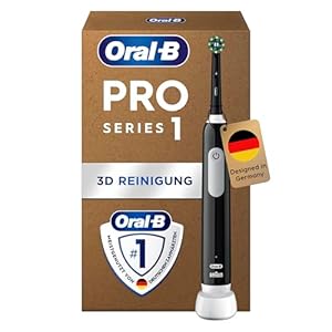 Oral-B Pro Series 1 Plus Edition Elektrische Zahnbürste mit 3 Aufsteckbürsten, Schwarz - Electric Toothbrush, Inkl. 3 Putzmodi für Zahnpflege, Designed by Braun