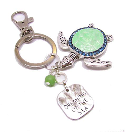 Sea Turtle Keychain - Dreaming of the Sea Quote Keychain