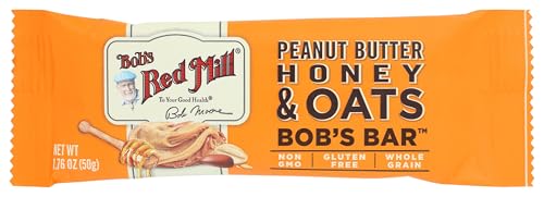 Bob's Red Mill Peanut Butter Honey & Oats Snack Bar – 1.76 Ounce (Pack of 1) - Gluten Free, Non-GMO, Whole Grain