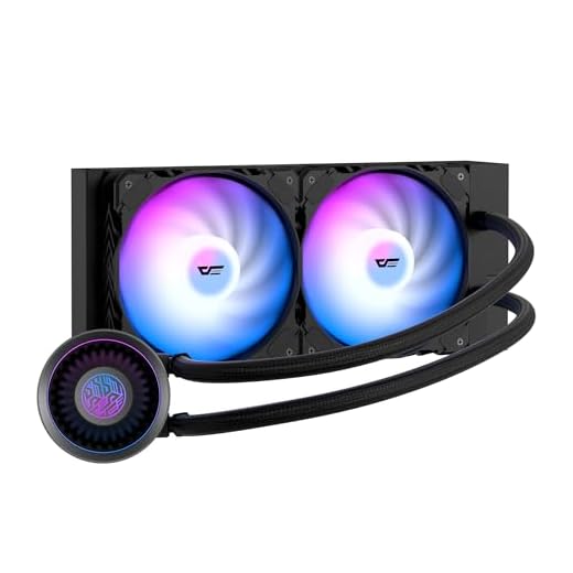 darkFlash DNA240A AIO CPU Liquid Cooler, High-Performance Pump, ARGB Sync, PWM Fans, with Customizable darkFlash Logo Display, Compatible with Intel 1700/1200/115X, AMD AM4/AM5 (Black)