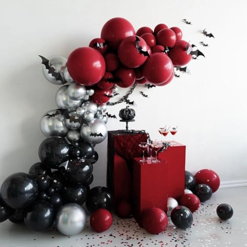 Image of Captank Black Balloons Double Stuffed Balloon Garland Arch Kit Latex Different Size 18 /12 /5 inch for Birthday Graduation Anniversary Holiday New Year Halloween Ridder Star Wars Theme Party Decorations