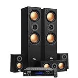 Ensemble Evidence Acoustics EA950-PG - 5 enceintes 850 W - Finition cuivre, 5,2 A, USB BT FM - 4 x 75 W, 3 x 20 W