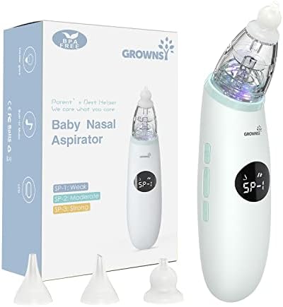 Baby Nasal Aspirator | Baby Nose Sucker | Baby Nose Cleaner, Automatic Booger Sucker for Baby, Rechargeable, with Pause & Music & Light Function（Green）