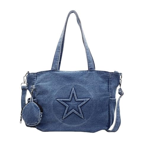 Sac à main avec poignée supérieure en denim aux finitions soignées