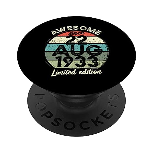 Camiseta de cumpleaños 90 años 22 de agosto de 1933 90 cumpleaños PopSockets PopGrip Intercambiable