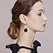 JIUIQL Boho Rose Petal Dangle Resin Earrings - Long Bohemian Drop Acrylic Tiered Flower Earrings - Statement Exaggerated Floral Tassel Earrings for Women (Black)