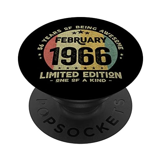 Regalo 56 años Cumpleaños Hombre Mujer - Febrero 1966 PopSockets PopGrip Intercambiable
