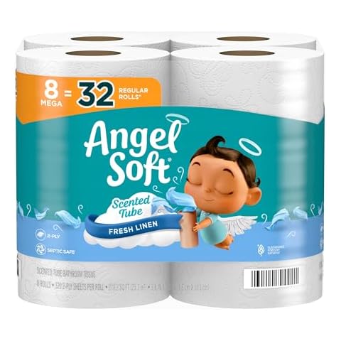 Angel Soft Toilet Paper with Fresh Linen Scent, 8 Mega Rolls Cover