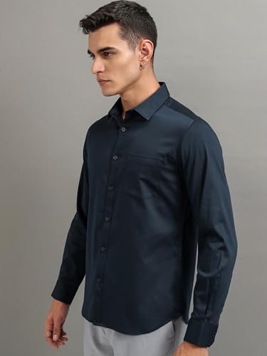 Image of Highlander Men's Slim Fit Formal Shirt | Solid Formal Shirt for Men | Comfortable Fabric | Stylish Design for Everyday Use & Office Wear