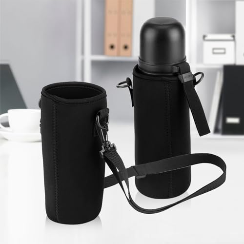 Foto von Garosa Universal Flaschenhülle Neopren abnehmbare Wasserflasche mit Schultergurt für Wandern, Angeln, Laufen, Spazieren und Trekking