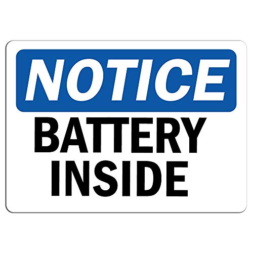 Notice Battery Inside Sign Label Decal Sticker 8
