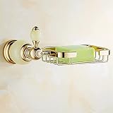 ZpLMW Soap Dish, Shelf All Copper Crystal Gold Metal Pendant Continental Shelf Bathroom soap with so