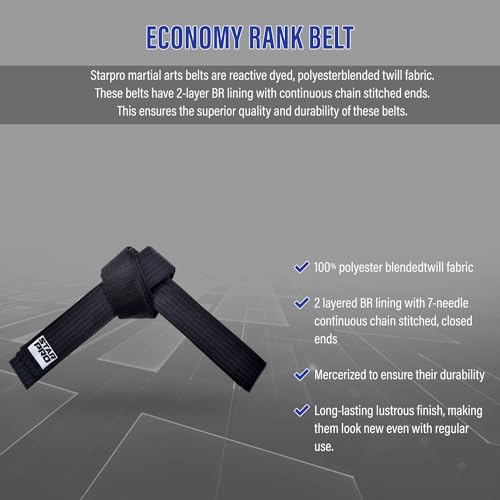 Starpro Martial Arts Belt - Lightweight Design for Karate Judo Taekwondo Training and Competition Belt - 240cm 280cm 320cm