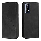 Mo-Somnus Coque pour Oppo Realme 7 4G/Realme Narzo 20 Pro, Etui Oppo Realme 7 4G/Realme Narzo 20 Pro Cuir, PU Cuir Portefeuille Housse et Magn�tique Pochette �tui � Rabat Case avec TPU Housse (Noir)