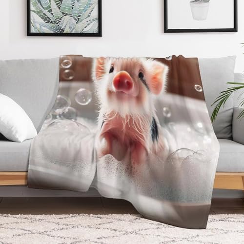 Couverture polaire Cochon Mignon flanelle pour éliminer les frissons sur votre canapé - 3