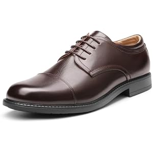 Bruno Marc Men's Dress Oxford Shoes Classic Lace Up Formal Cap Toe Shoes 8 Dark Brown