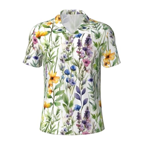 Polo de golf homme imprimé floral t-shirt de travail respirant