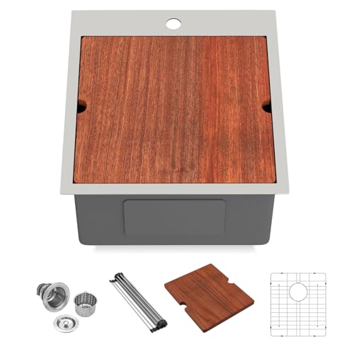 Lordear 18x20 Inch Drop In Topmount Bar Sink - 16 Gauge Stainless Steel...