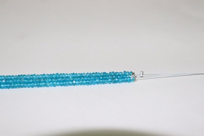 Apatite fluo naturelle : perles rondes à facettes haut de gamme pour bijoux - 5