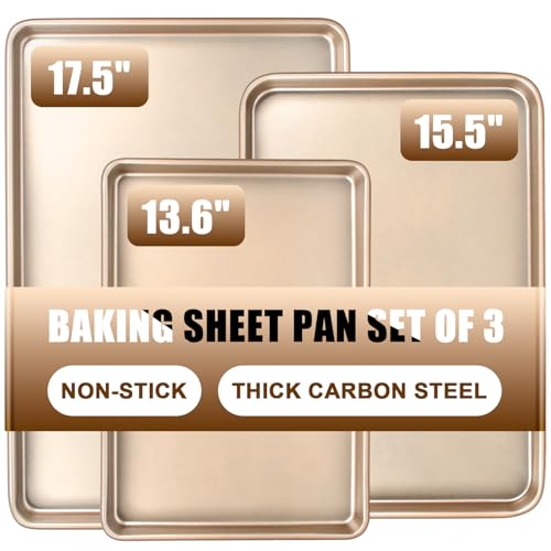 Baking Sheet Pan Set of 3, Commercial...