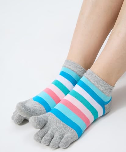 Image of Women Toe Socks 5 Finger Cotton Wicking Athletic 6 Pack 3 Pack