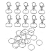Produktbild perfk 10 x Drehbare Karabinerhaken für Hundehalsband + 20pcs Edelstahl Taschenanhänger Metall Schlüsselanhänger Schlüsselring
