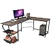Anivia Scrivania reversibile a forma di L con scaffali Round Corner Computer Desk Gaming Table Workstation per Home Office